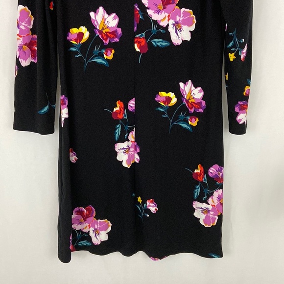 Old Navy Black Floral Long Sleeve Dress Size SP - Picture 6 of 8